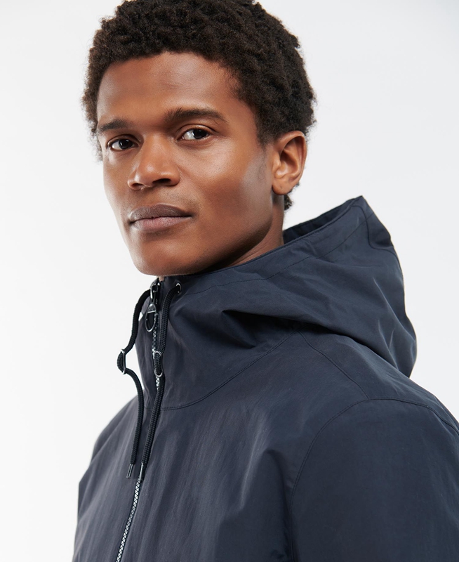 Navy Men's Barbour Dillon Waterproof Jackets | JXBT-65279