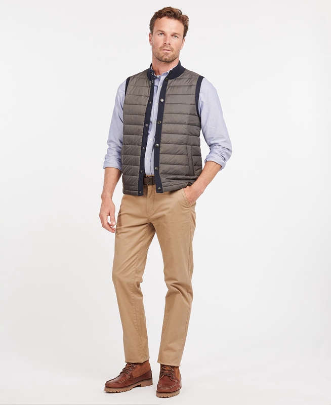 Navy Men's Barbour Essential Vest | HRGK-92703