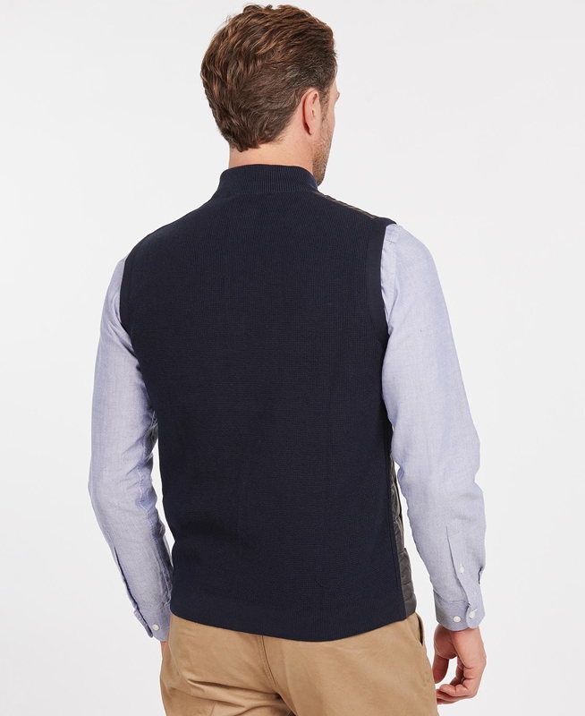 Navy Men's Barbour Essential Vest | HRGK-92703