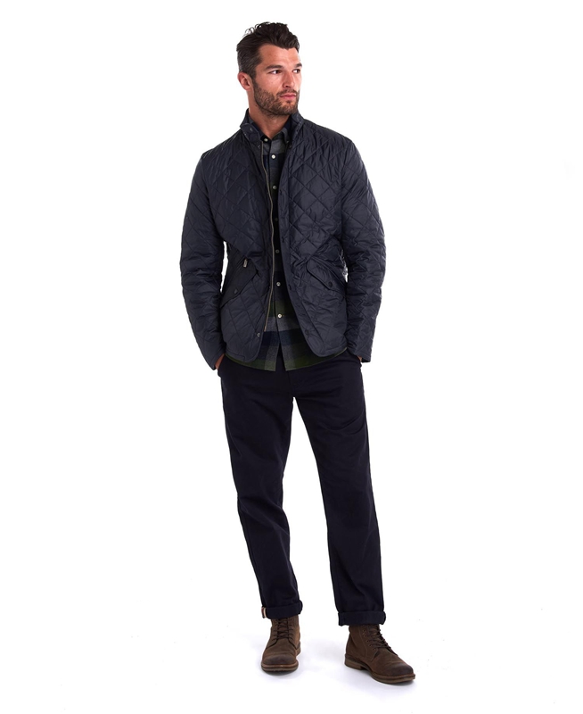 Navy Men's Barbour Flyweight Chelsea Quilted Jackets | ZQLS-12695