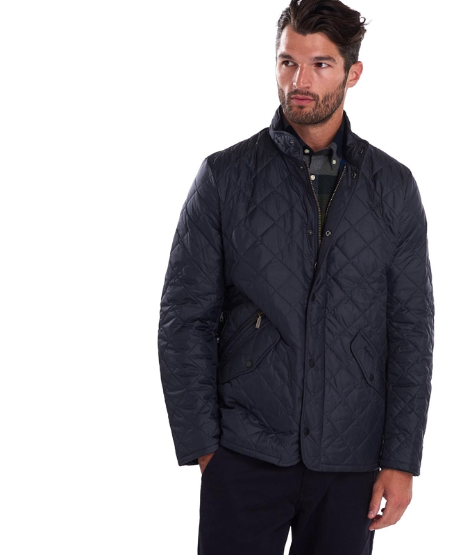 Navy Men's Barbour Flyweight Chelsea Quilted Jackets | ZQLS-12695