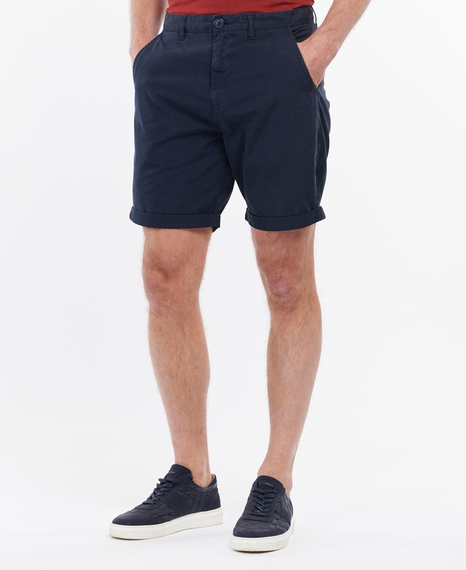 Navy Men\'s Barbour Glendale Short Pants | ELFX-31860