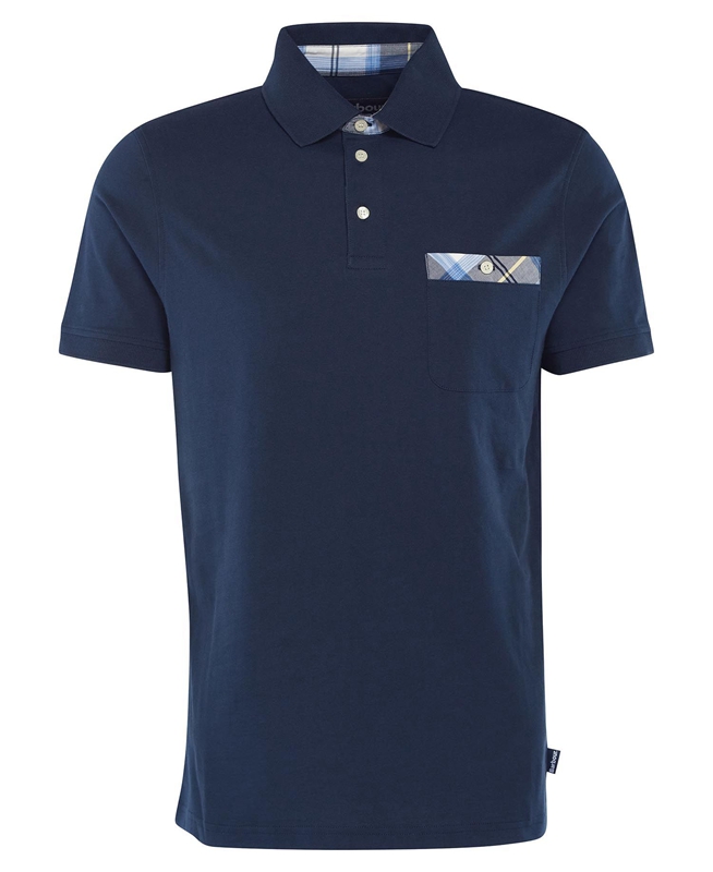 Navy Men's Barbour Lirst Polo shirts | FDAM-16507