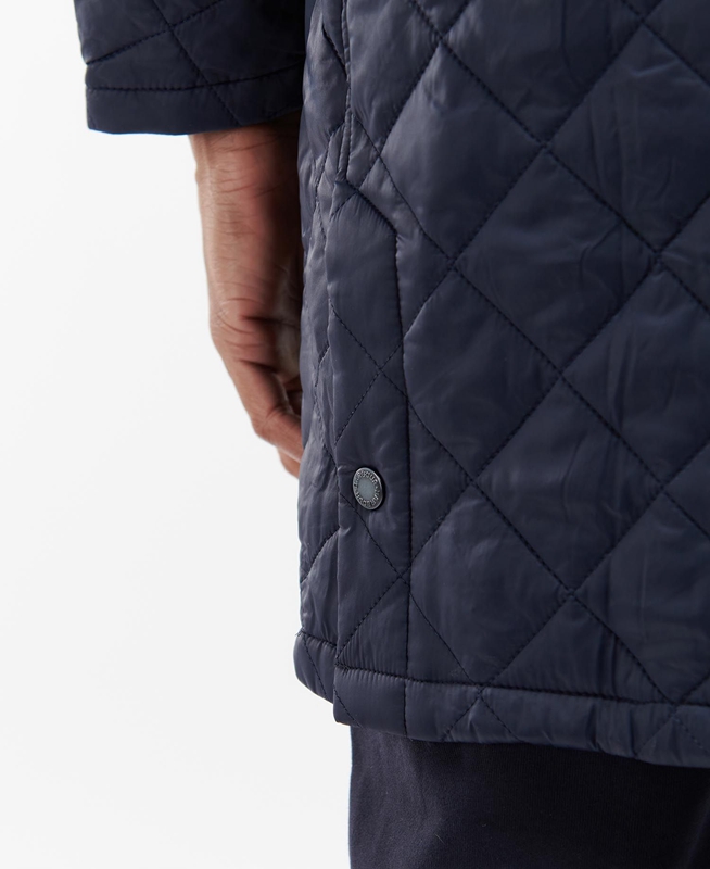 Navy Men's Barbour Long Liddesdale Quilted Jackets | YUJW-12083