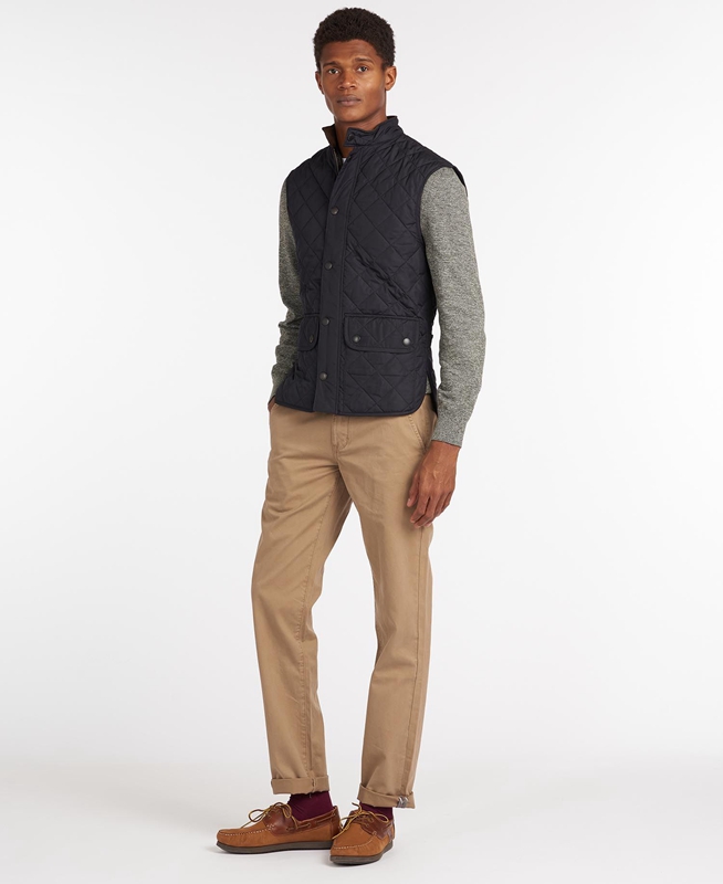 Navy Men's Barbour Lowerdale Vest | IKHT-10234