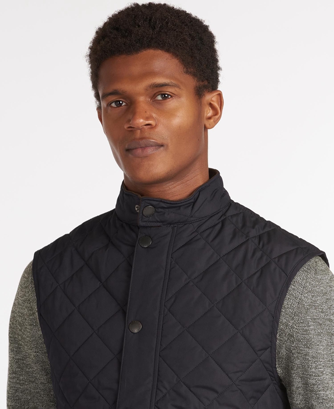 Navy Men's Barbour Lowerdale Vest | IKHT-10234