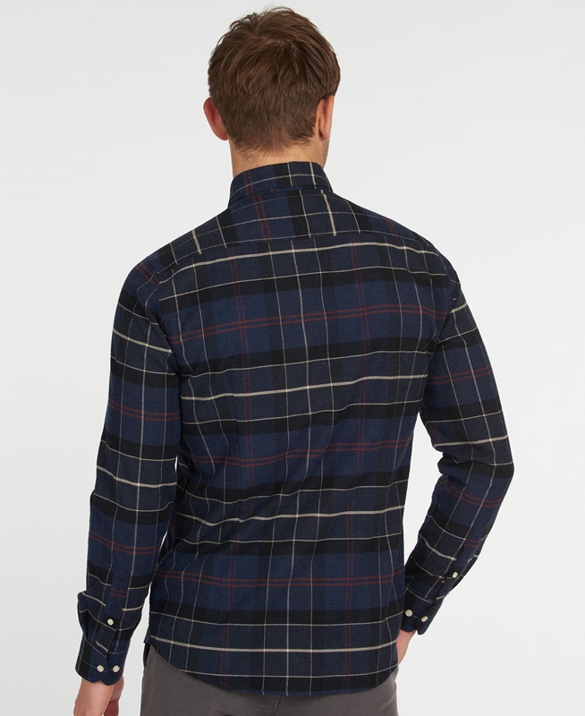 Navy Men's Barbour Lutsleigh Shirts | ICAO-98740