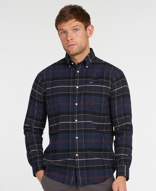 Navy Men\'s Barbour Lutsleigh Shirts | ICAO-98740