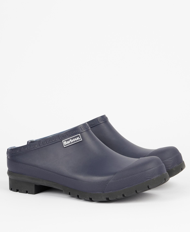 Navy Men's Barbour Quinn Clogs | YRFX-25961