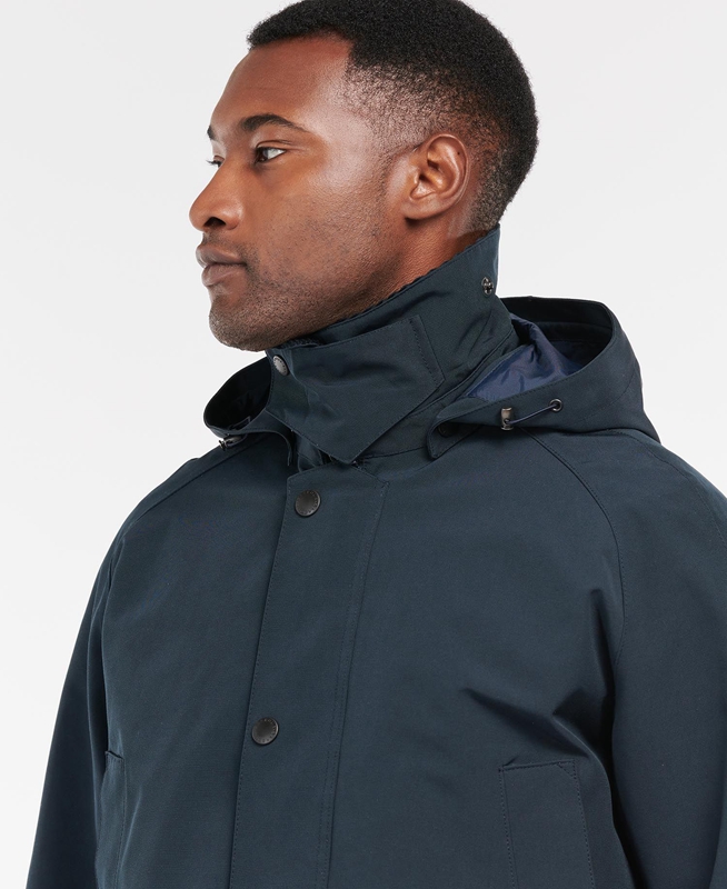 Navy Men's Barbour Rokig Waterproof Jackets | XIZE-31582