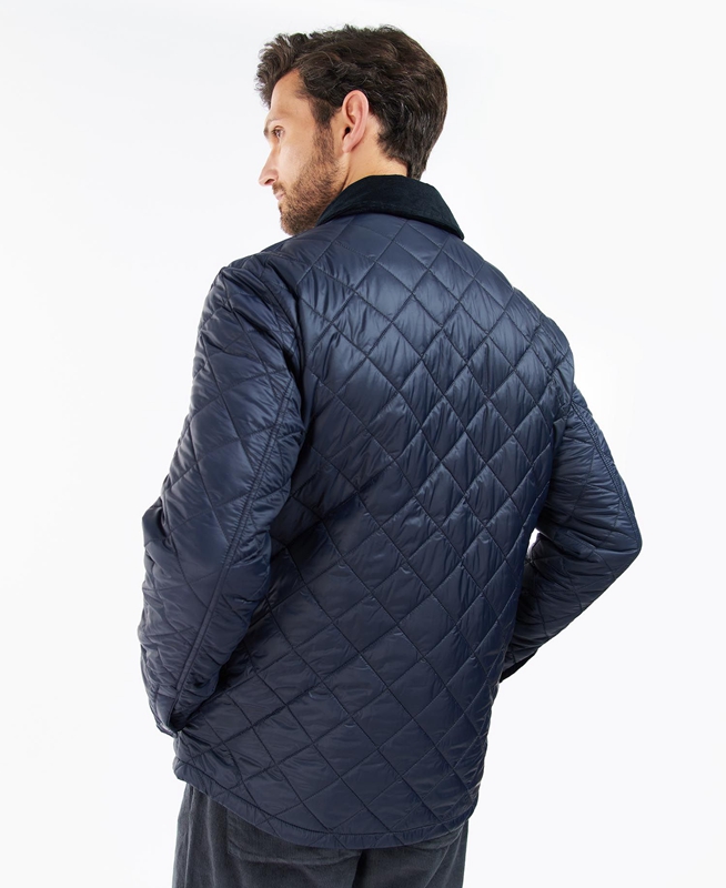 Navy Men's Barbour Shirt Quilted Jackets | CERG-73508