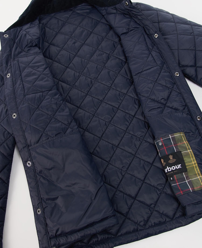 Navy Men's Barbour Shirt Quilted Jackets | CERG-73508