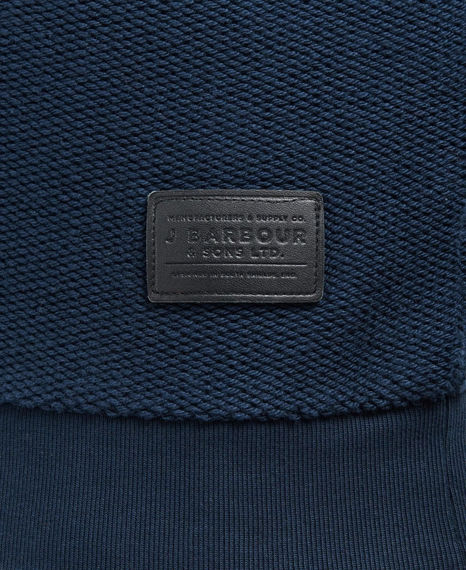 Navy Men's Barbour Wear Half Zip Sweatshirts | DPZV-71596