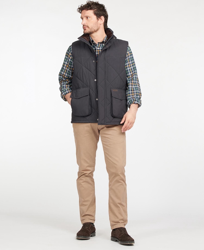 Navy Men's Barbour Winterdale Vest | MOWY-53946