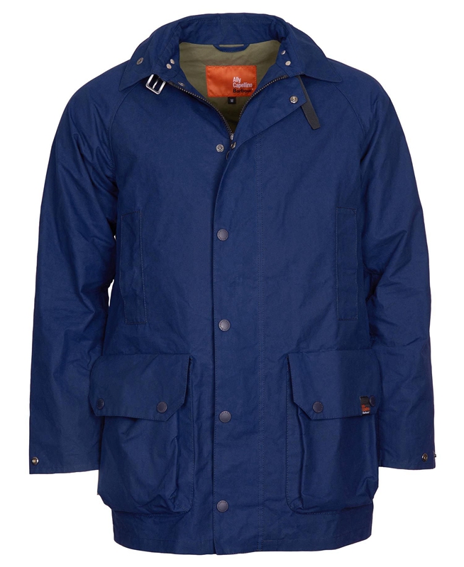 Navy Men's Barbour x Ally Capellino Back Casual Jackets | JSEB-41035