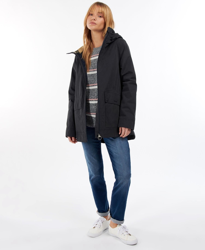 Navy Women's Barbour Armeria Waterproof Jackets | QLSU-01253