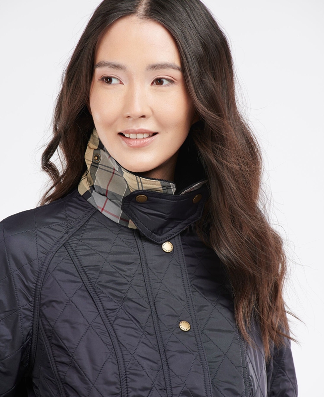 Navy Women's Barbour Beadnell Polarquilt Quilted Jackets | WDZR-96231