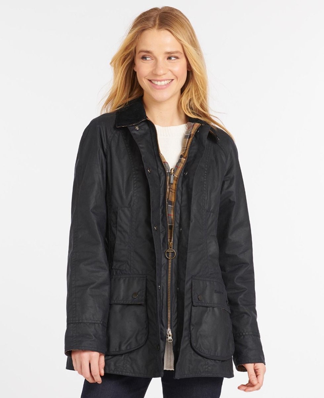 Navy Women's Barbour Beadnell® Waxed Jackets | MOAP-84620