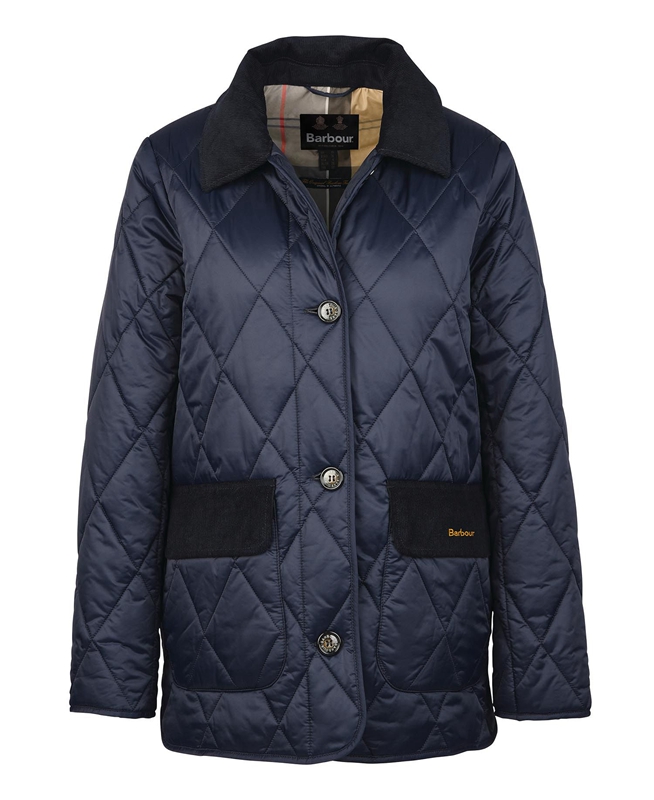 Navy Women's Barbour Bragar Quilted Jackets | PNYD-06341