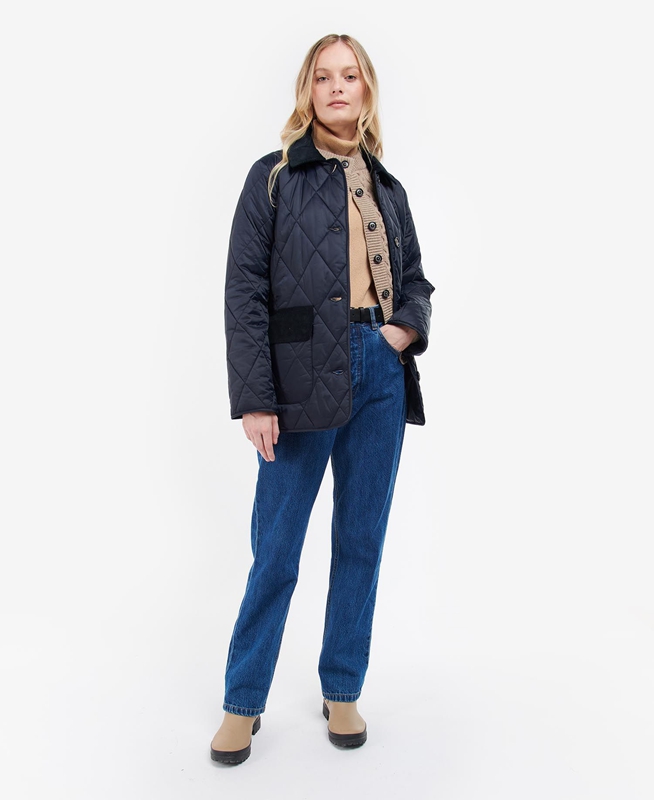 Navy Women's Barbour Bragar Quilted Jackets | PNYD-06341