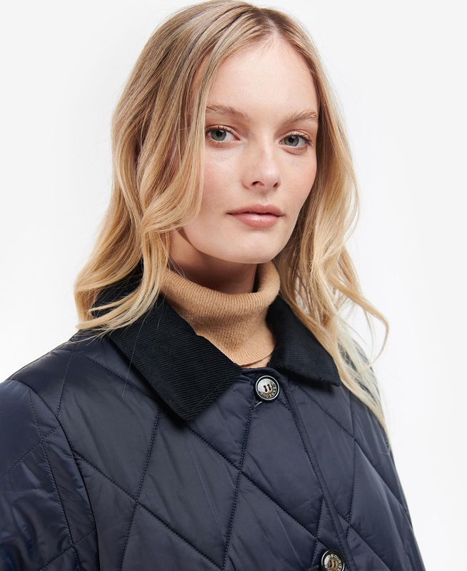 Navy Women's Barbour Bragar Quilted Jackets | PNYD-06341