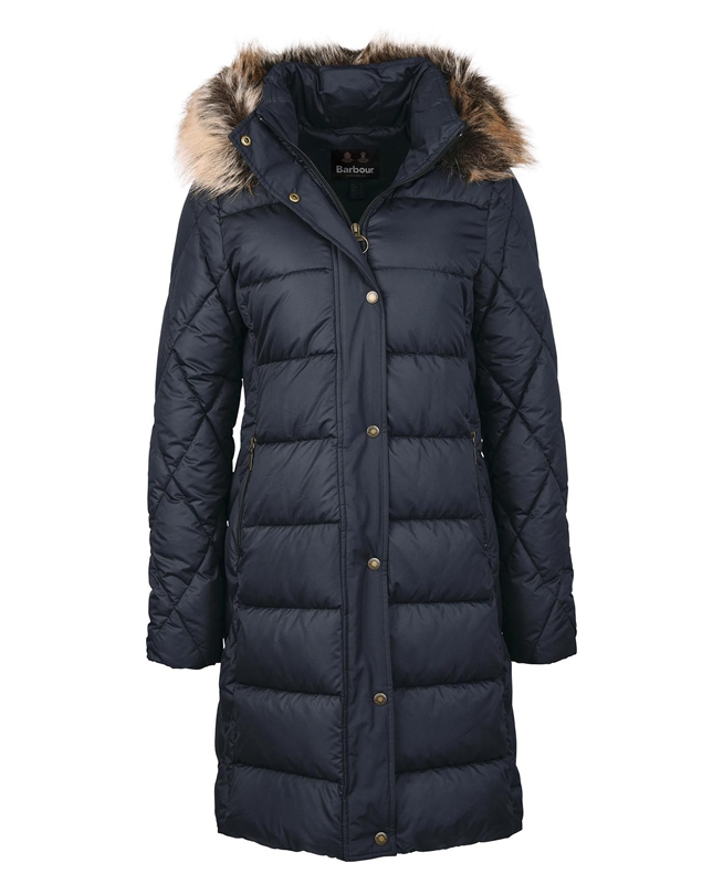 Navy Women's Barbour Daffodil Quilted Jackets | KEAS-50472