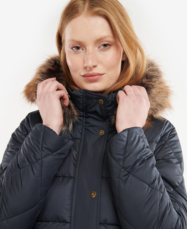 Navy Women's Barbour Daffodil Quilted Jackets | KEAS-50472