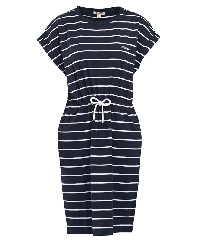 Navy Women's Barbour Marlo Stripe Dress | DZXP-47190