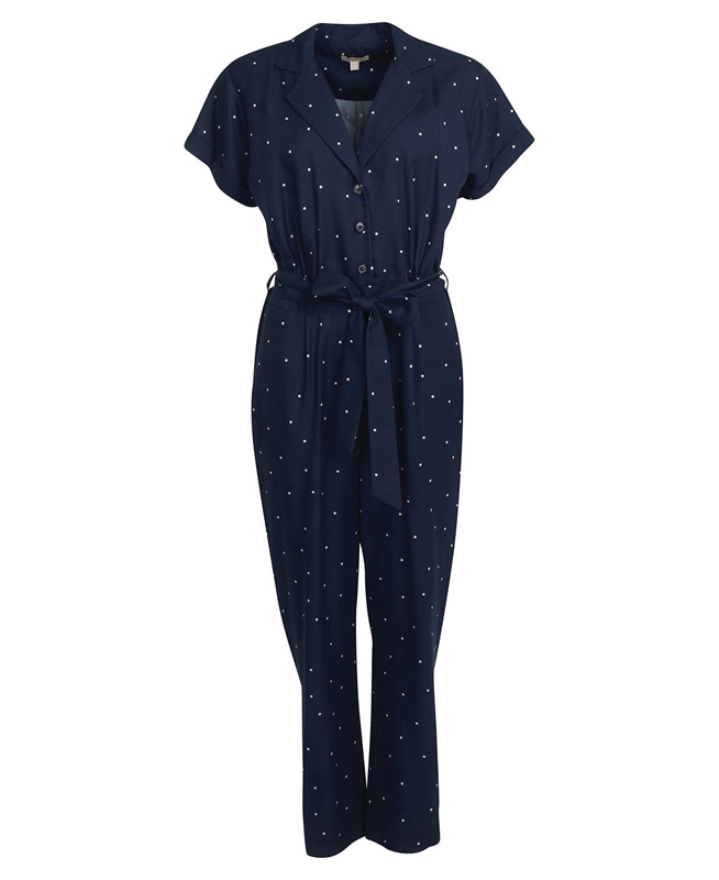 Navy Women's Barbour Melita Jumpsuit Dress | ECBA-82053