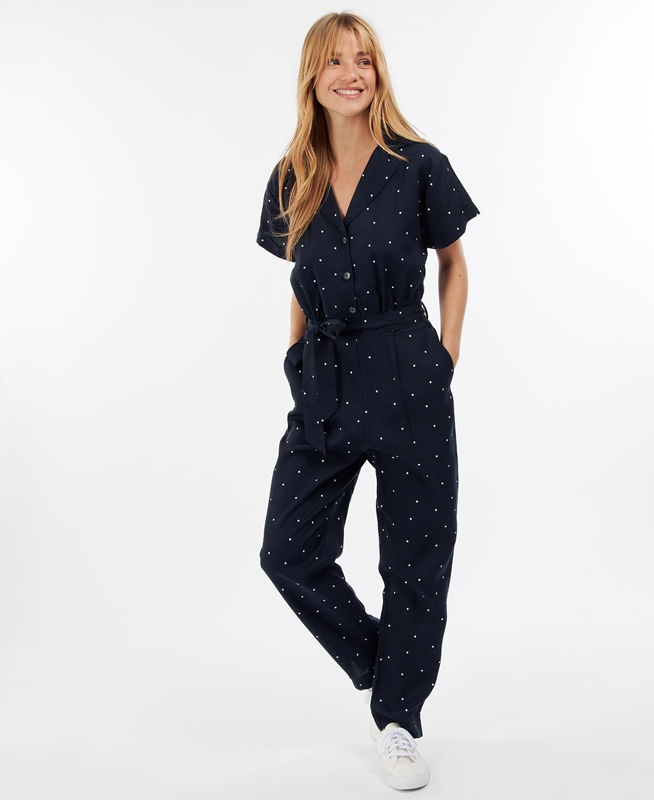 Navy Women\'s Barbour Melita Jumpsuit Dress | ECBA-82053