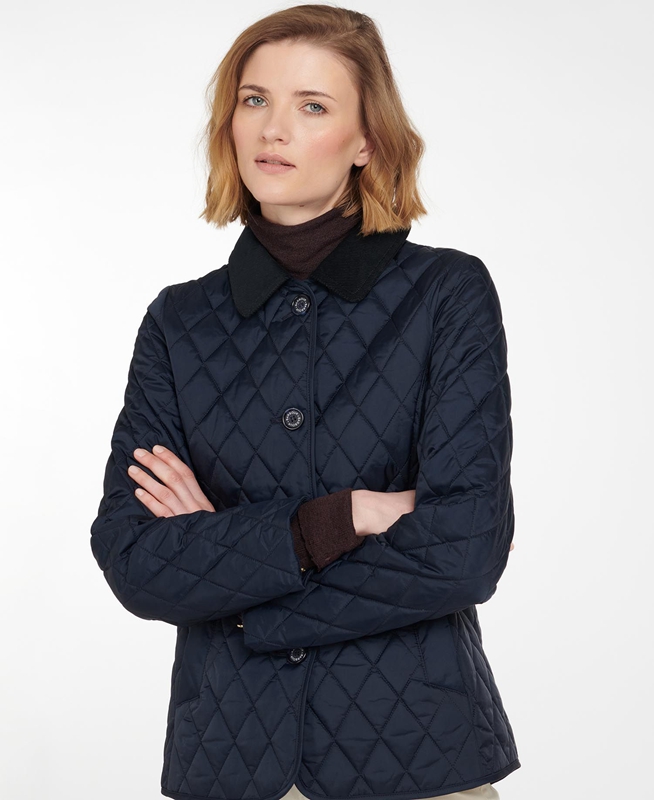 Navy Women's Barbour Omberlsey Quilted Jackets | PKDU-60214