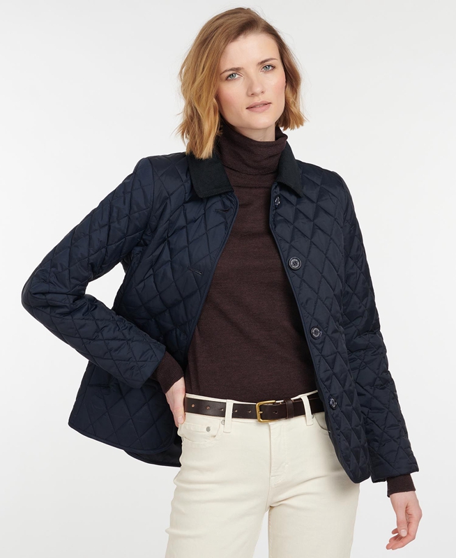 Navy Women\'s Barbour Omberlsey Quilted Jackets | PKDU-60214