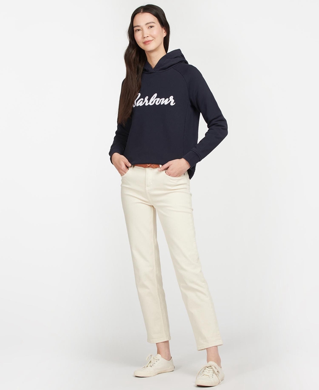 Navy Women's Barbour Otterburn Sweatshirts | WERF-70148