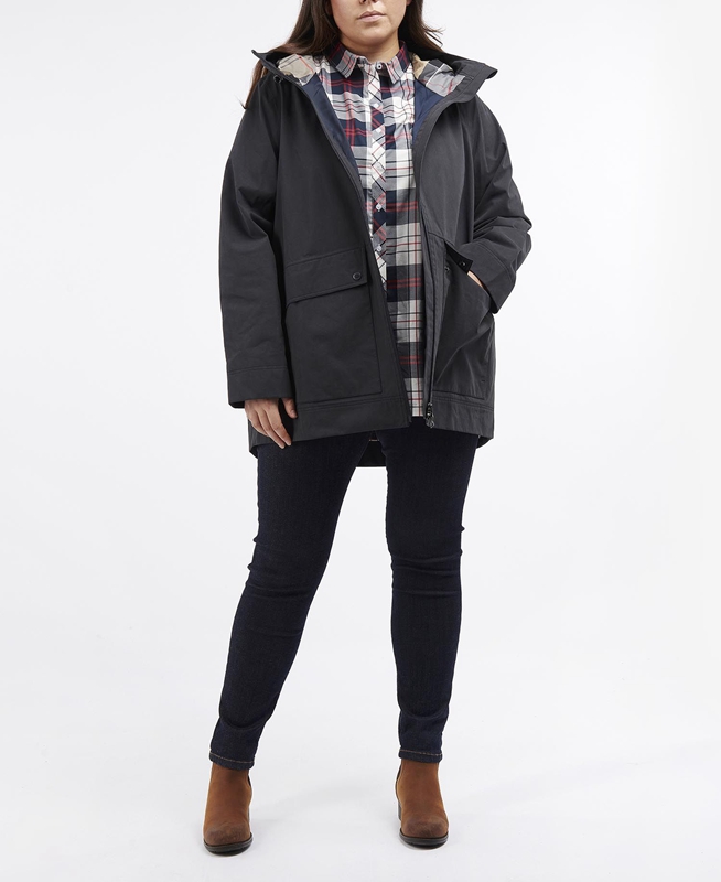 Navy Women's Barbour Plus Armeria Waterproof Jackets | CJFE-07639