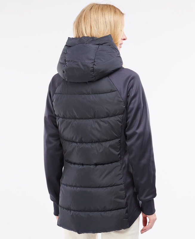 Navy Women's Barbour Reedley Quilted Sweatshirts | QZJY-01284