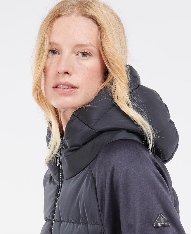 Navy Women's Barbour Reedley Quilted Sweatshirts | QZJY-01284