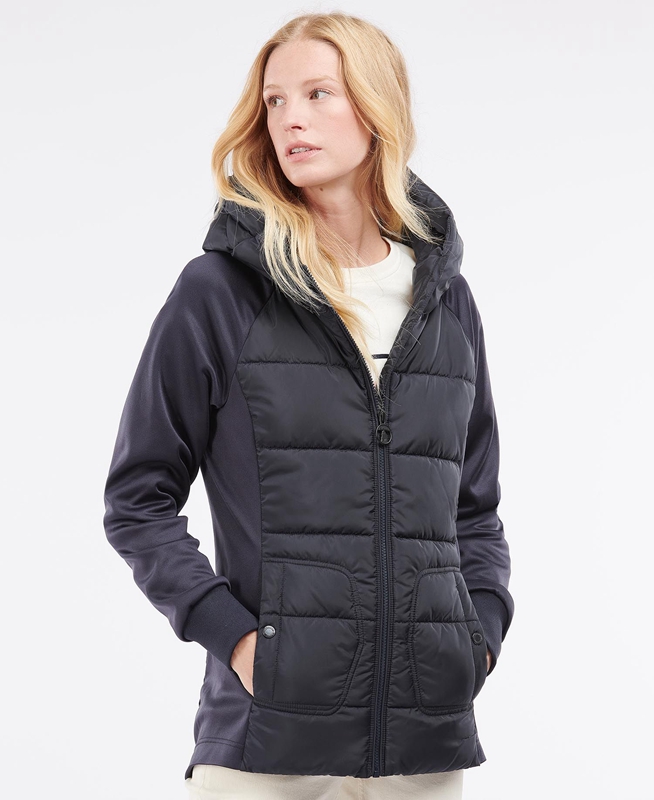 Navy Women\'s Barbour Reedley Quilted Sweatshirts | QZJY-01284