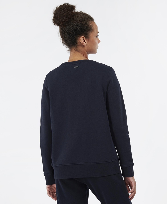 Navy Women's Barbour Southport Sweatshirts | BUXI-89420