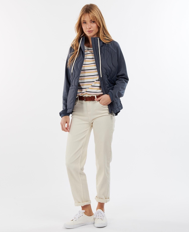 Navy Women's Barbour Strathmore Sweatshirts | SRDE-49256