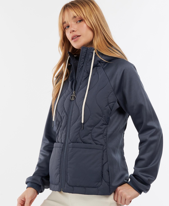 Navy Women's Barbour Strathmore Sweatshirts | SRDE-49256