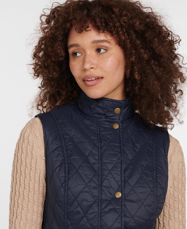 Navy Women's Barbour Weste Otterburn Vest | BAUV-64891