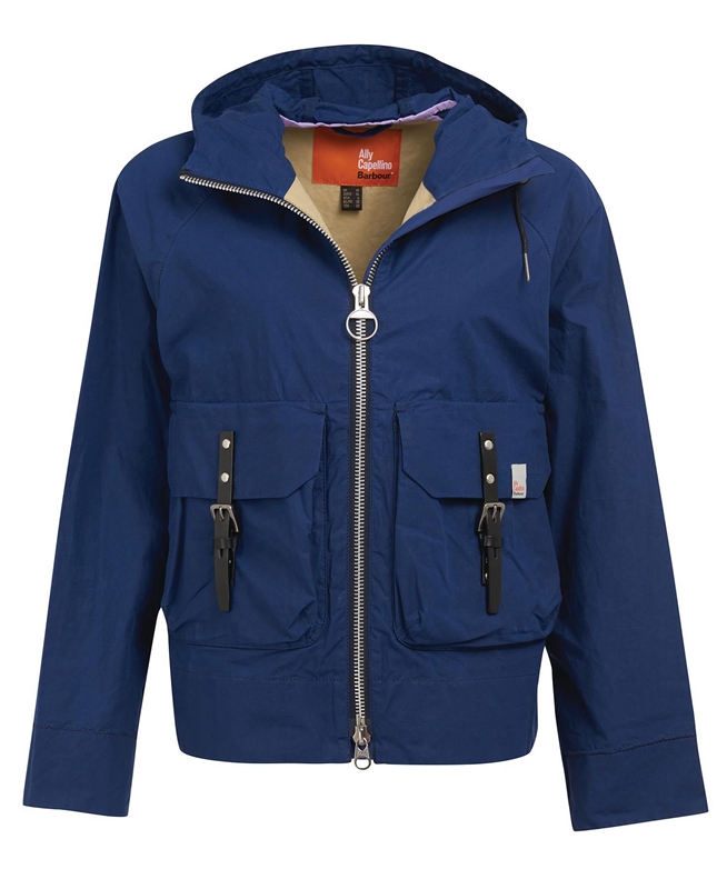 Navy Women's Barbour x Ally Capellino Tip Casual Jackets | RAVY-07396