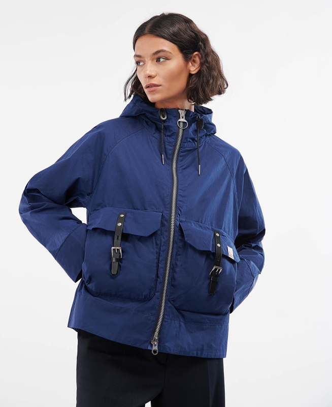 Navy Women's Barbour x Ally Capellino Tip Casual Jackets | RAVY-07396