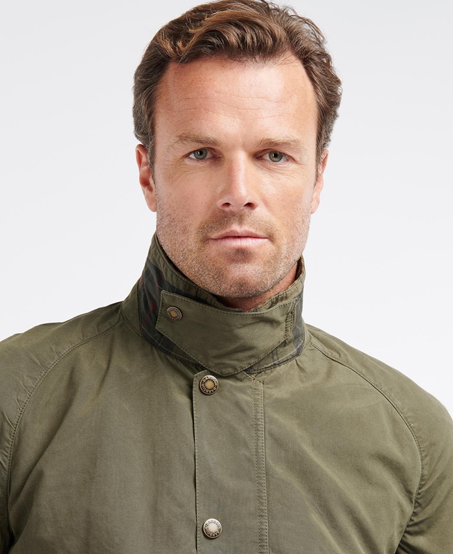 Olive Men's Barbour Ashby Casual Jackets | VXRC-47390