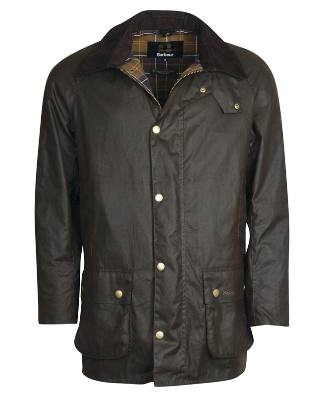 Olive Men's Barbour Beausby Waxed Jackets | KOEU-36028