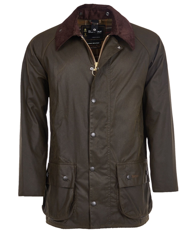 Olive Men's Barbour Classic Beaufort® Waxed Jackets | TDRX-69234