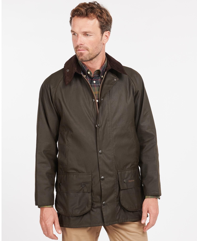 Olive Men\'s Barbour Classic Beaufort® Waxed Jackets | TDRX-69234