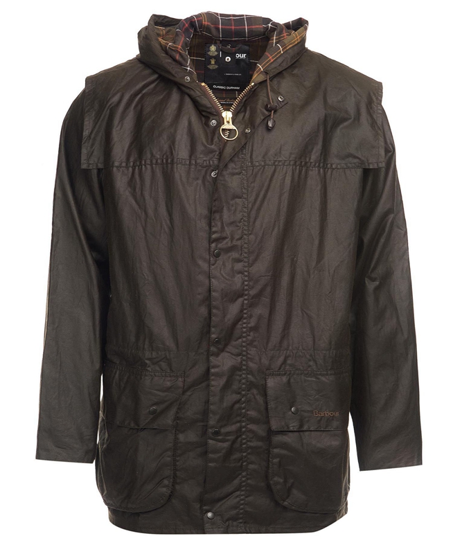 Olive Men's Barbour Classic Durham® Waxed Jackets | GNCX-57603