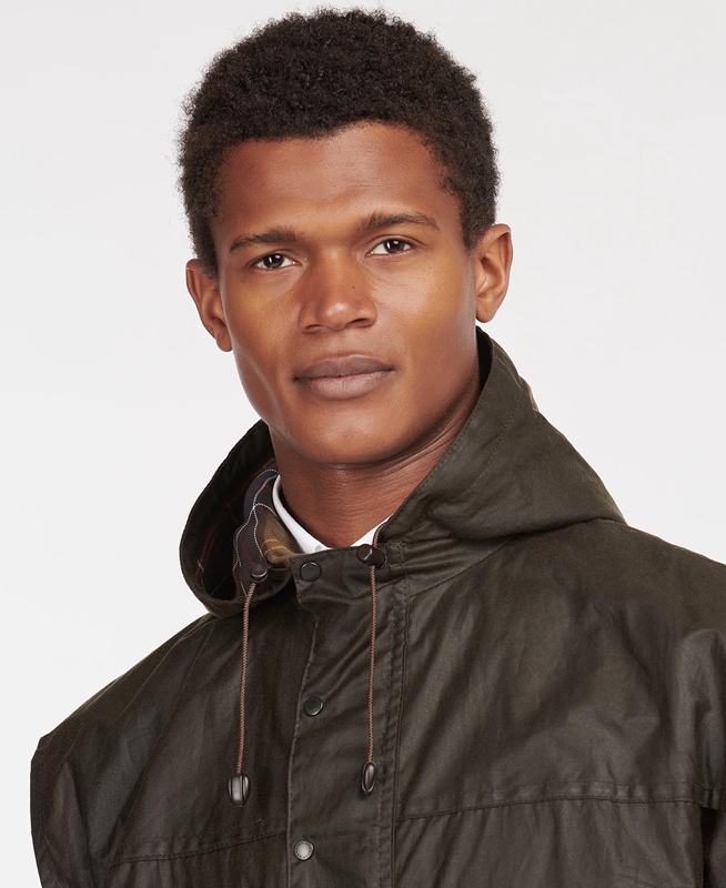 Olive Men's Barbour Classic Durham® Waxed Jackets | GNCX-57603