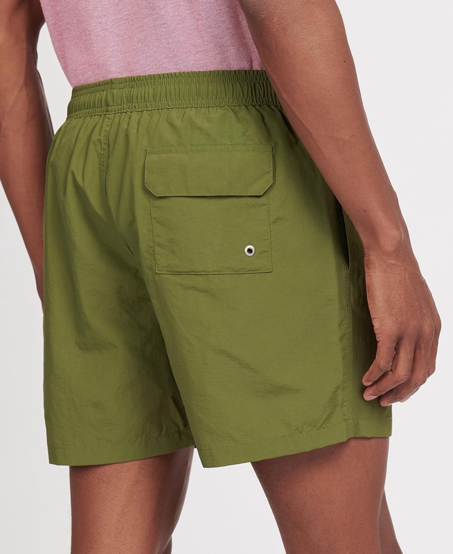 Olive Men's Barbour Essential Logo 5'' Swim Pants | MNQZ-25096